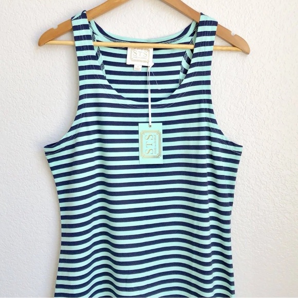 🆕 Sail to Sable Stripped Dress. Stretchy Fabric with Leg Slit Detail. NWOT - Picture 3 of 10